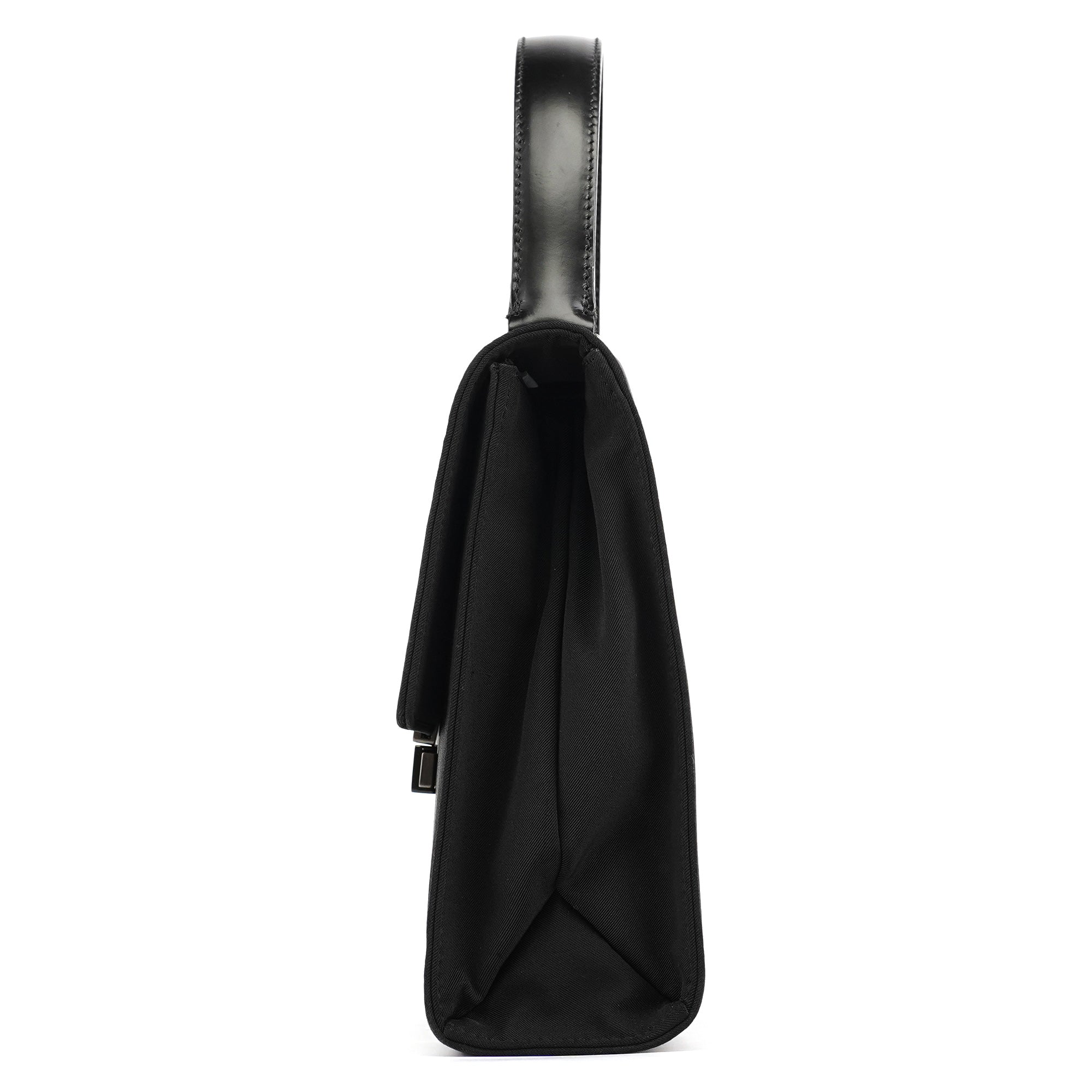 B7415 Black Tessuto Nylon Top Handle Bag