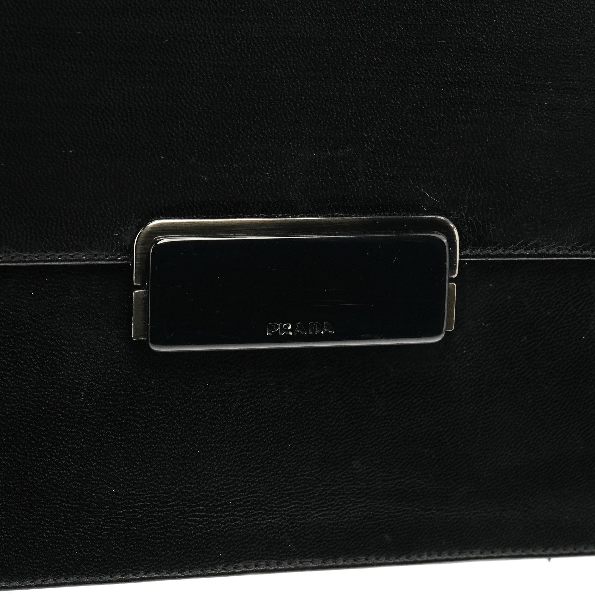 B7417 Black Leather Flap Shoulder Bag