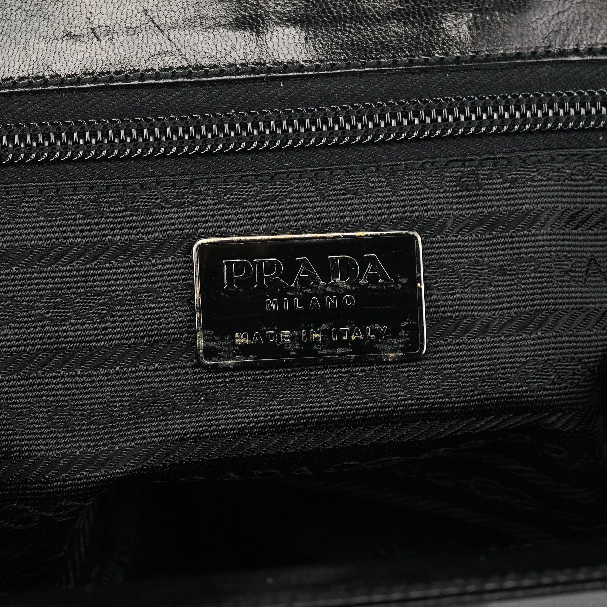 B7417 Black Leather Flap Shoulder Bag