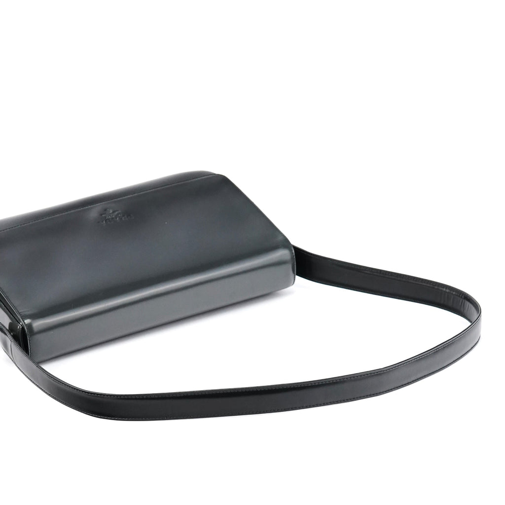 B7443 Black Spazzolato Swivel Shoulder Bag