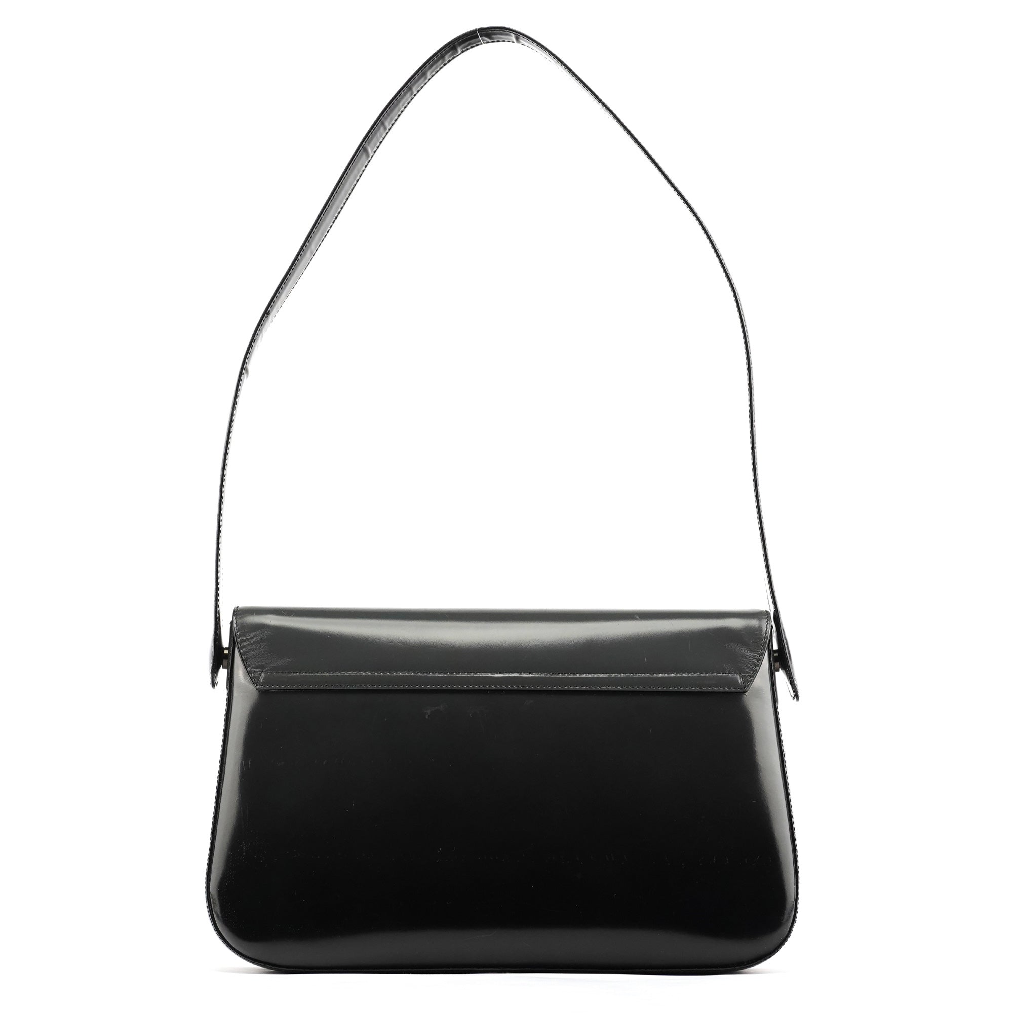 B7443 Black Spazzolato Swivel Shoulder Bag