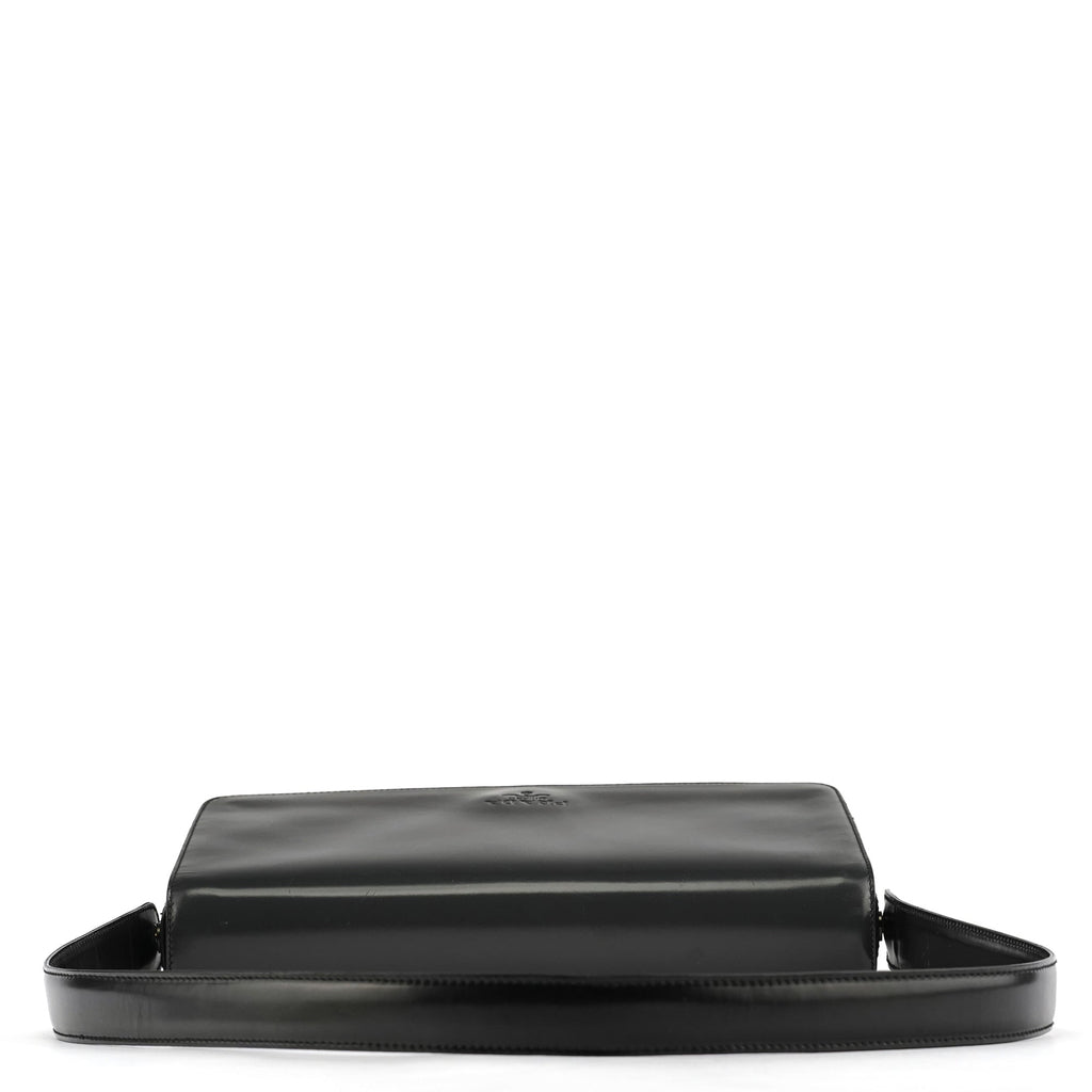 B7443 Black Spazzolato Swivel Shoulder Bag