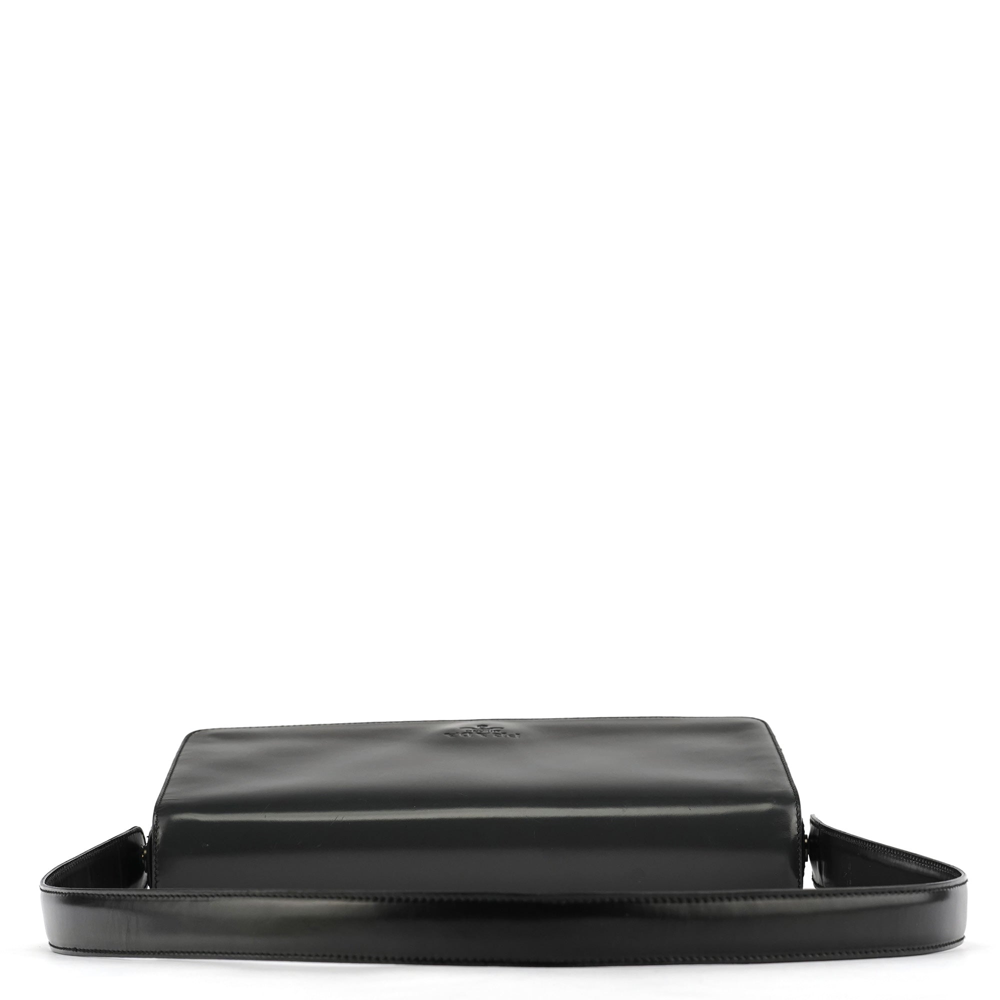 B7443 Black Spazzolato Swivel Shoulder Bag
