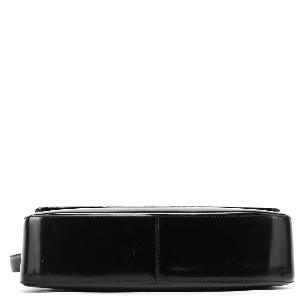 B7443 Black Spazzolato Swivel Shoulder Bag