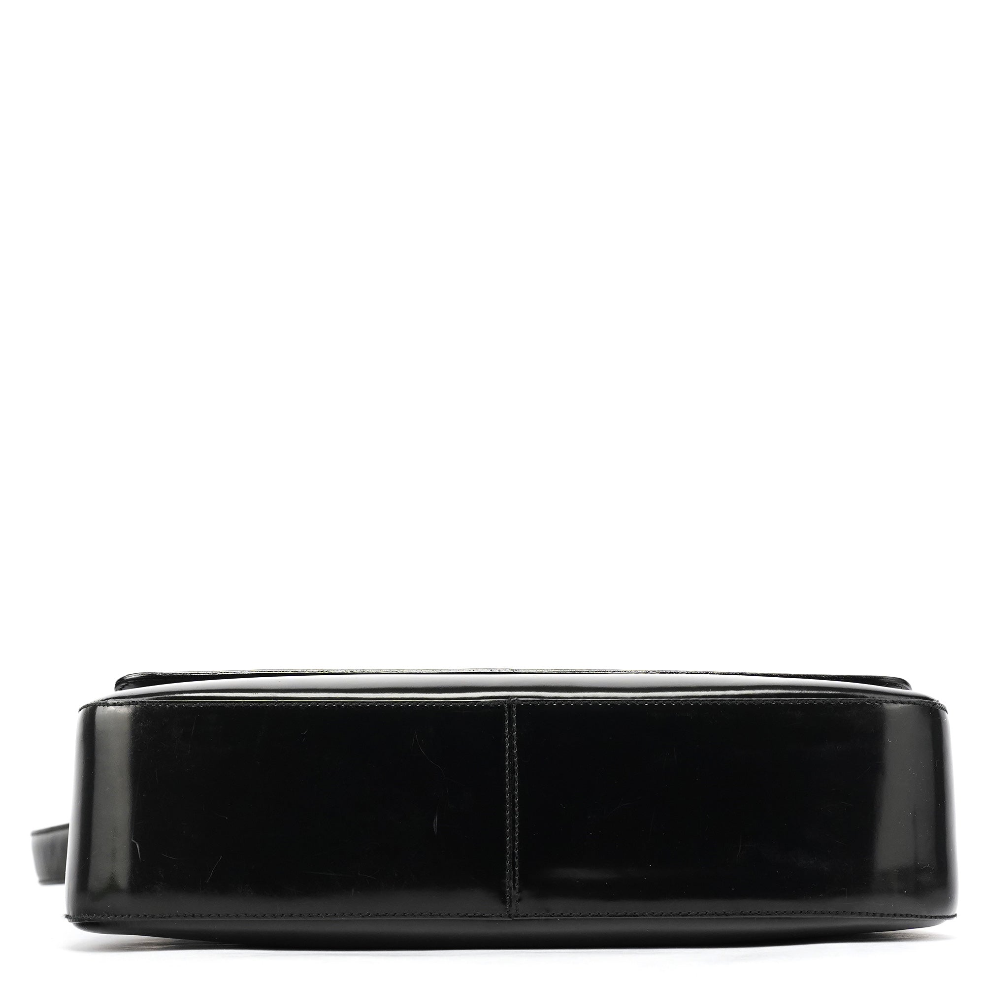 B7443 Black Spazzolato Swivel Shoulder Bag