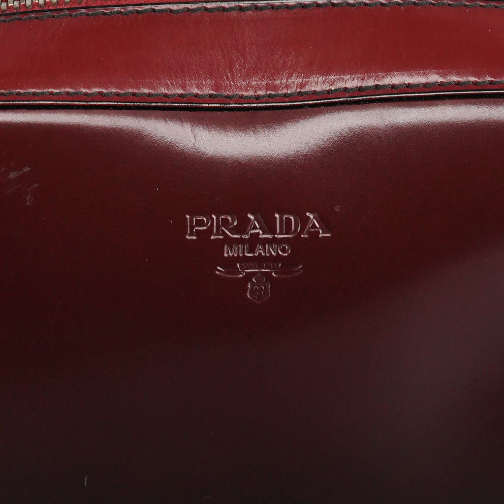 B7447 Burgundy Spazzolato Leather Shoulder Bag