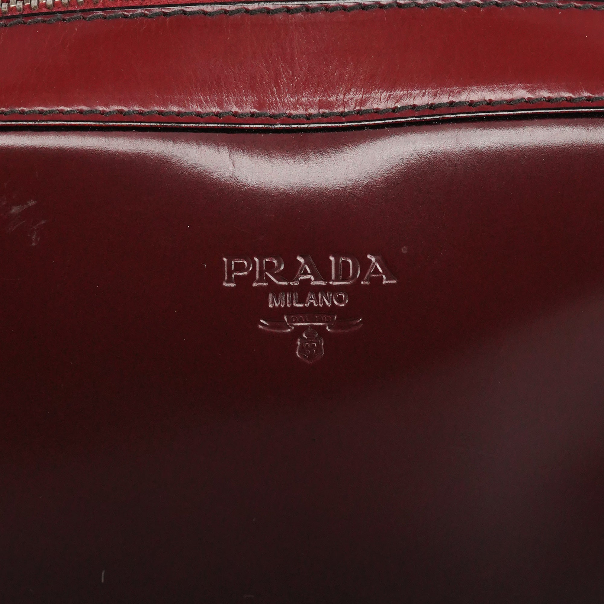 B7447 Burgundy Spazzolato Leather Shoulder Bag
