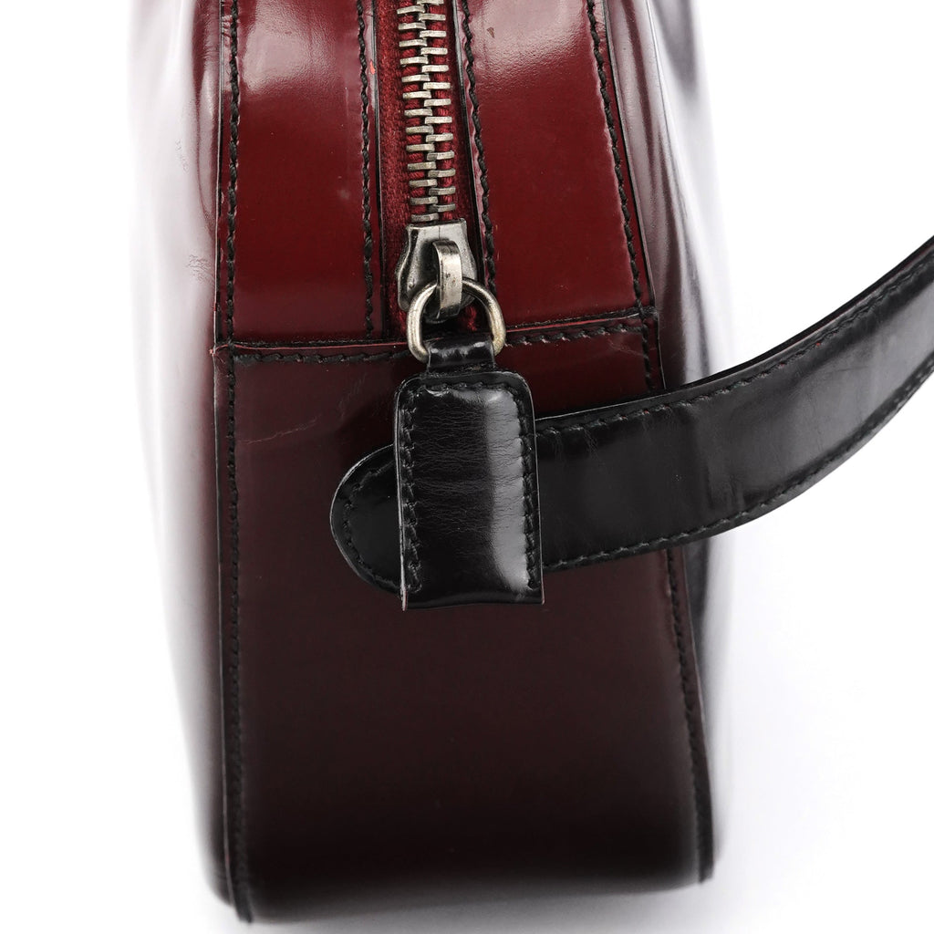 B7447 Burgundy Spazzolato Leather Shoulder Bag