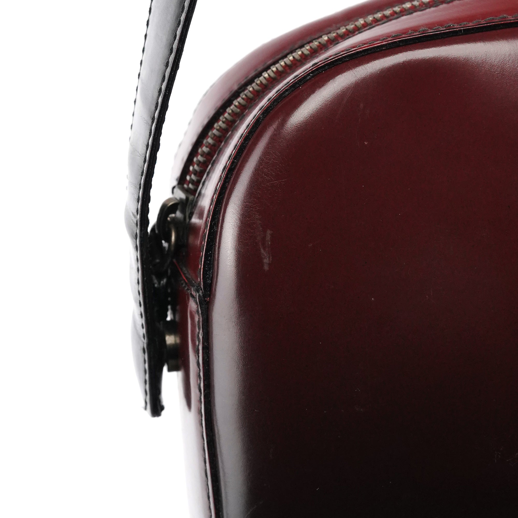 B7447 Burgundy Spazzolato Leather Shoulder Bag