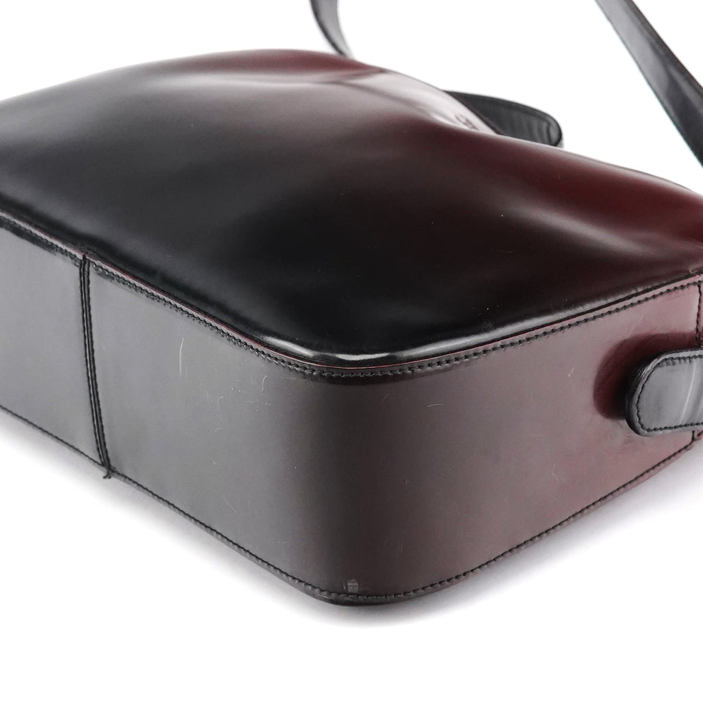 B7447 Burgundy Spazzolato Leather Shoulder Bag