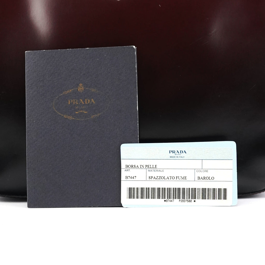 B7447 Burgundy Spazzolato Leather Shoulder Bag