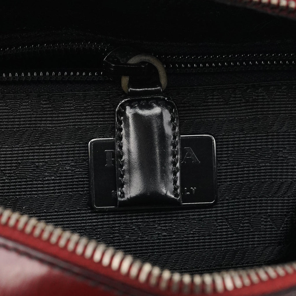 B7447 Burgundy Spazzolato Leather Shoulder Bag