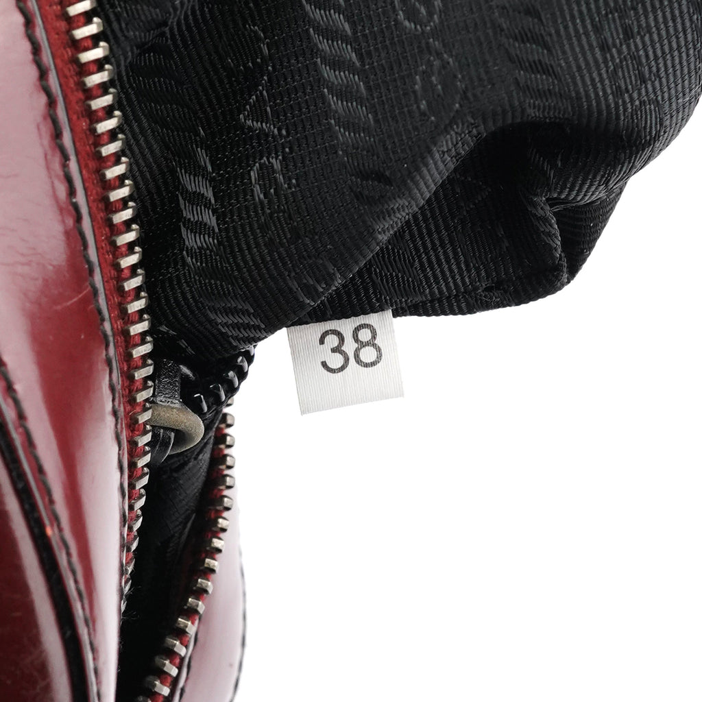B7447 Burgundy Spazzolato Leather Shoulder Bag