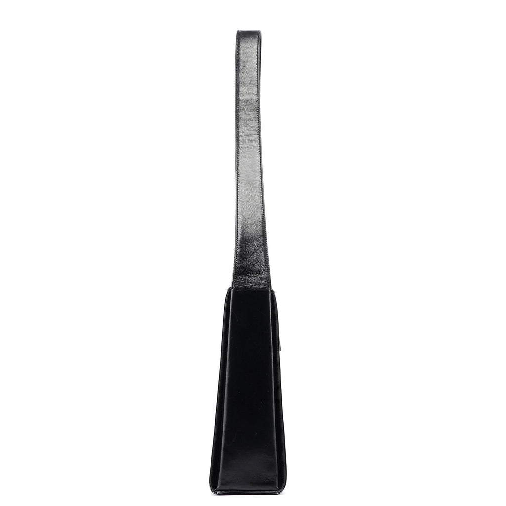 B7492 Black Calfskin Vitello Smalt Shoulder Bag