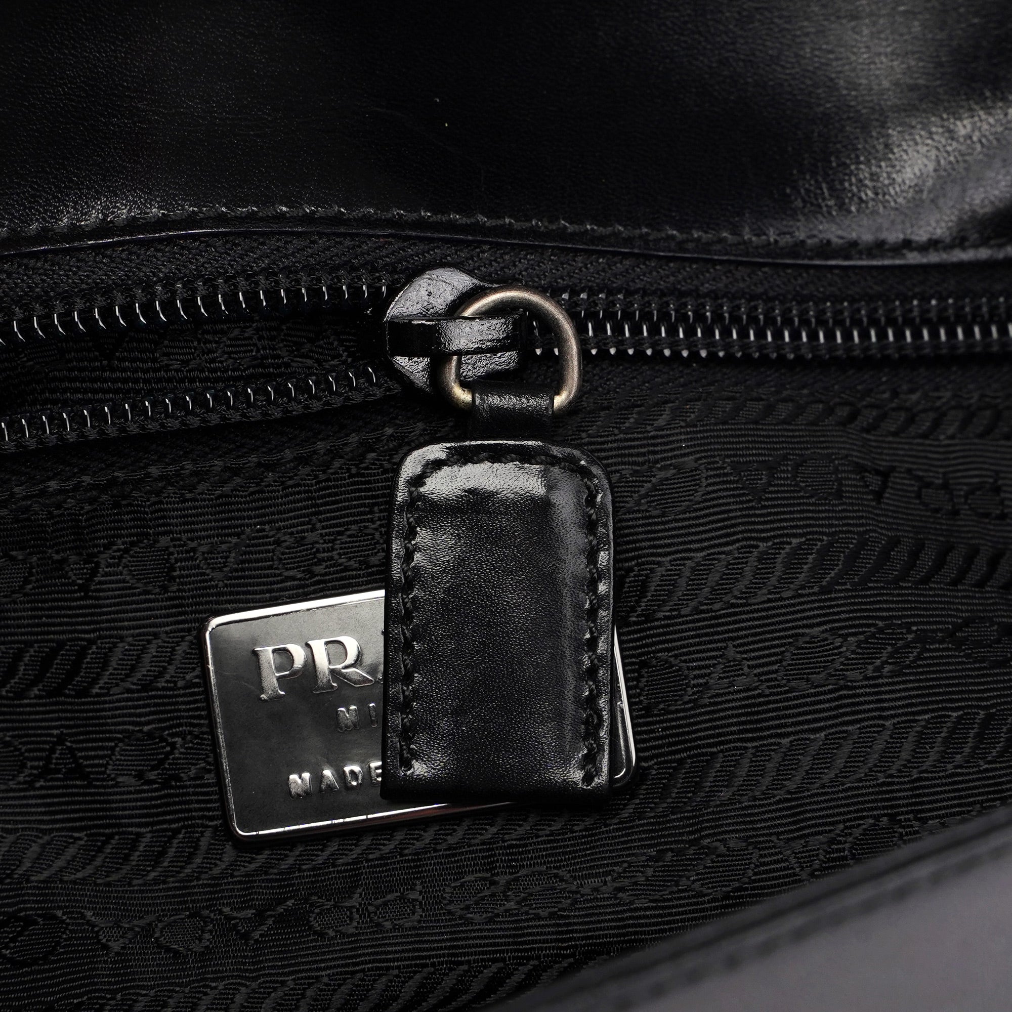 B7495 Black Calfskin Buckle Shoulder Bag