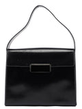 B7495 Black Calfskin Buckle Shoulder Bag