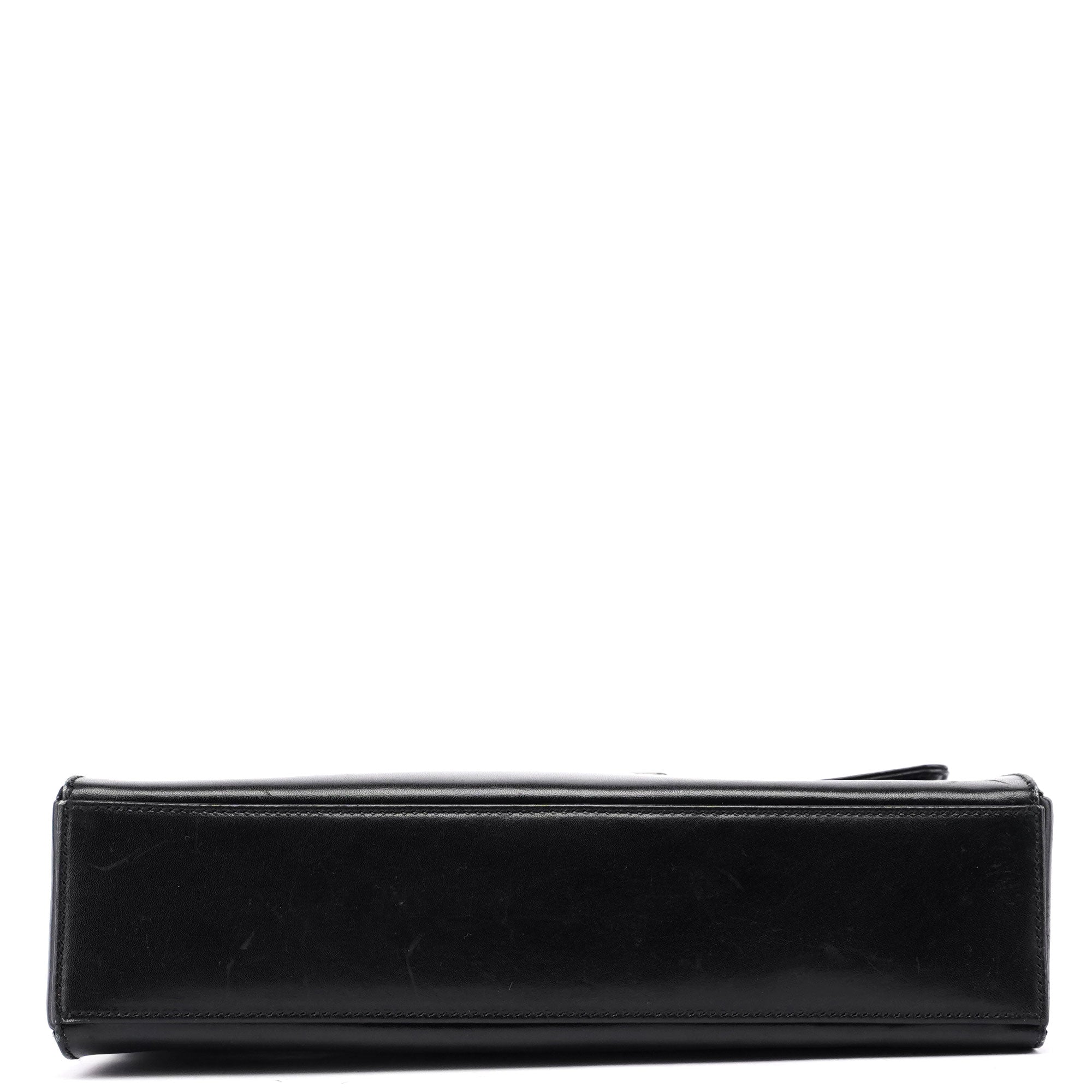 B7495 Black Calfskin Buckle Shoulder Bag