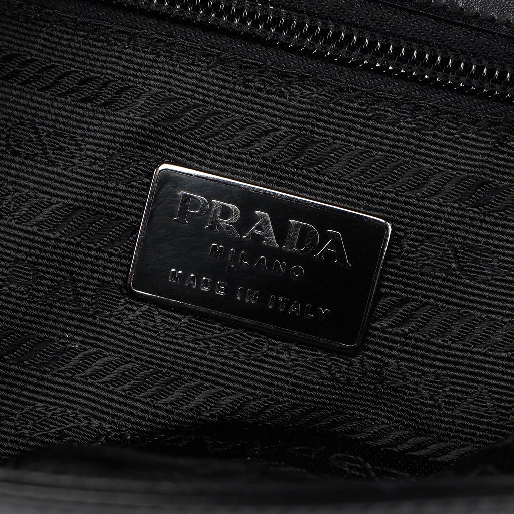 B7495 Black Calfskin Buckle Shoulder Bag