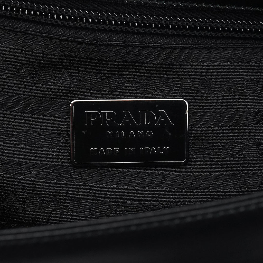 B7495 Black Leather Flap Shoulder Bag