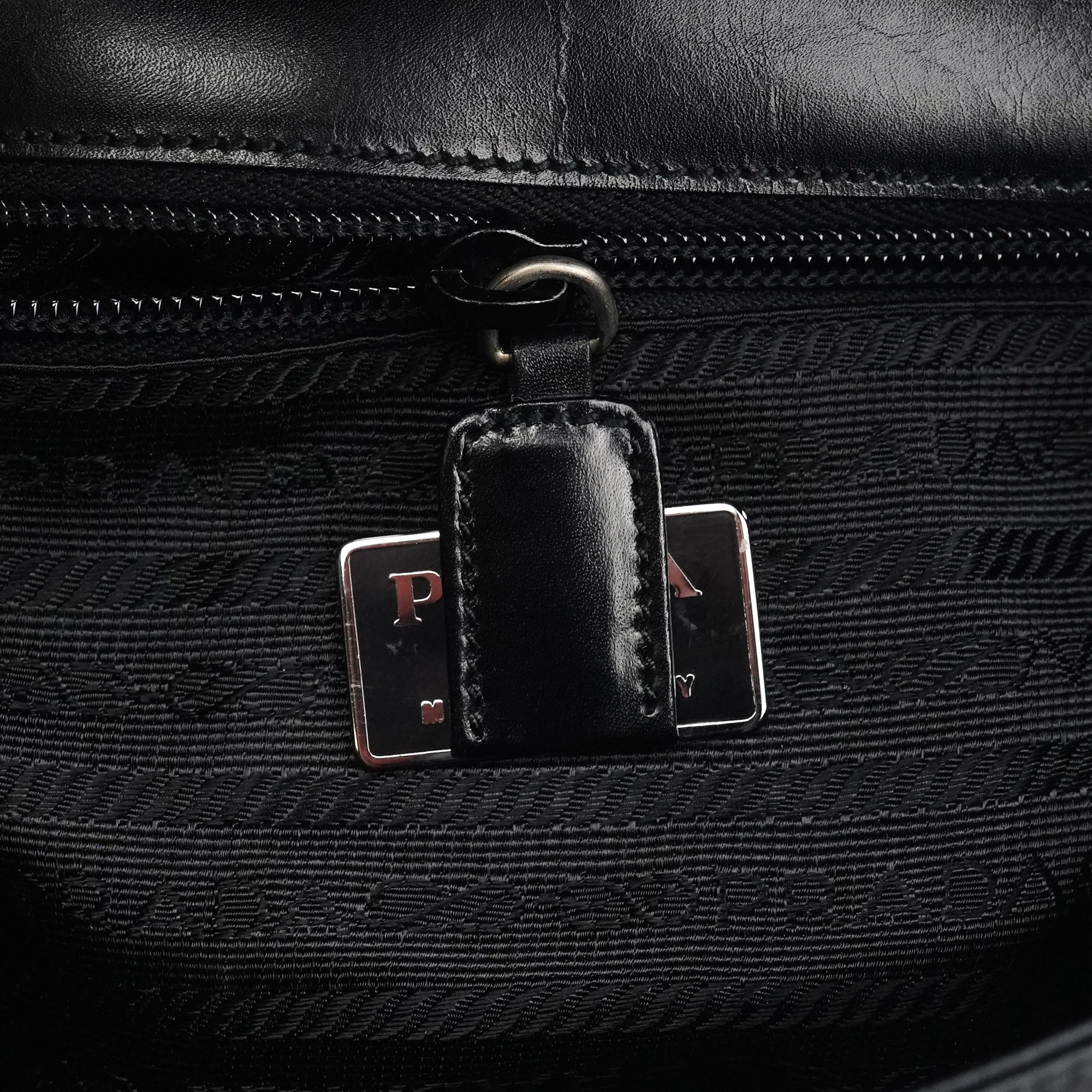 B7495 Black Leather Flap Shoulder Bag
