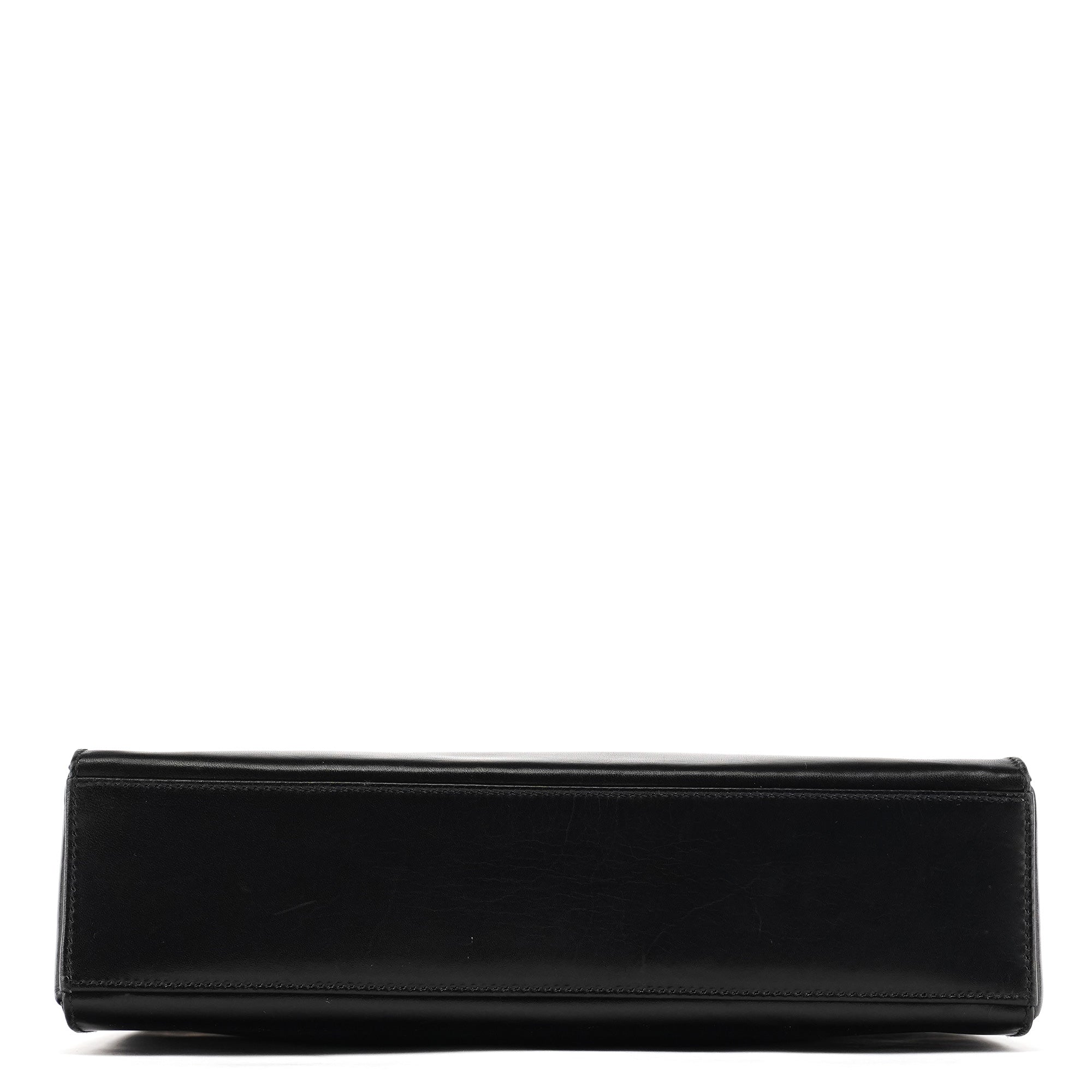 B7495 Black Leather Flap Shoulder Bag