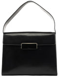 B7495 Black Leather Flap Shoulder Bag