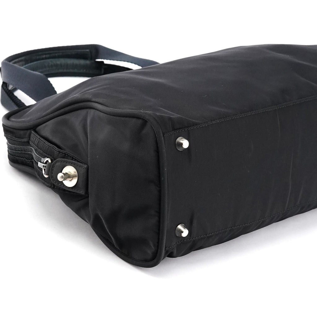 B7562 Black Tessuto Diligenza Tote Bag