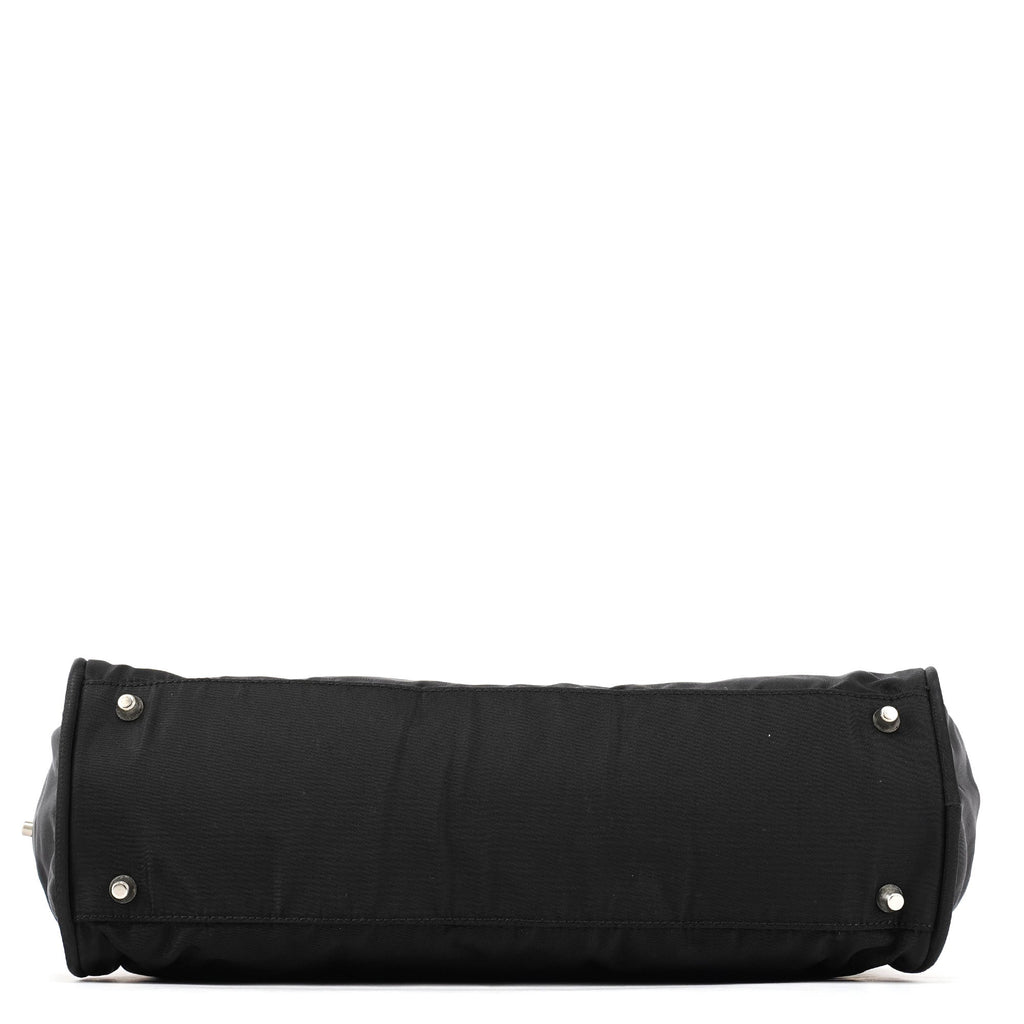 B7562 Black Tessuto Diligenza Tote Bag