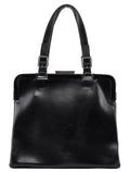 B7710 Black Calfskin Clutch Tote Bag