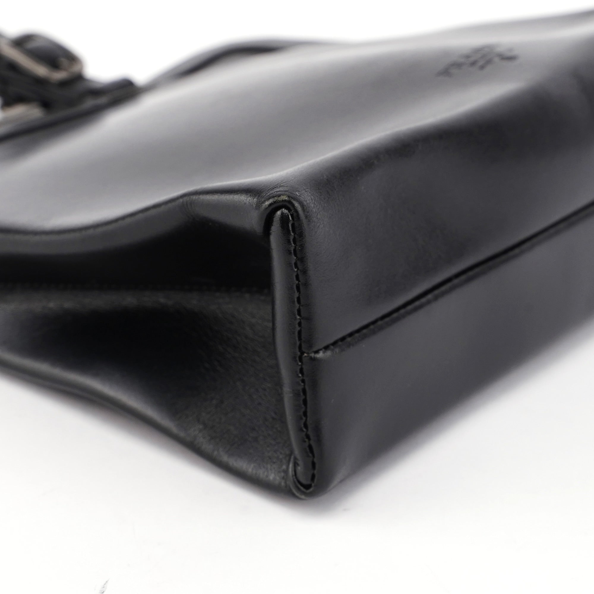 B7710 Black Calfskin Clutch Tote Bag