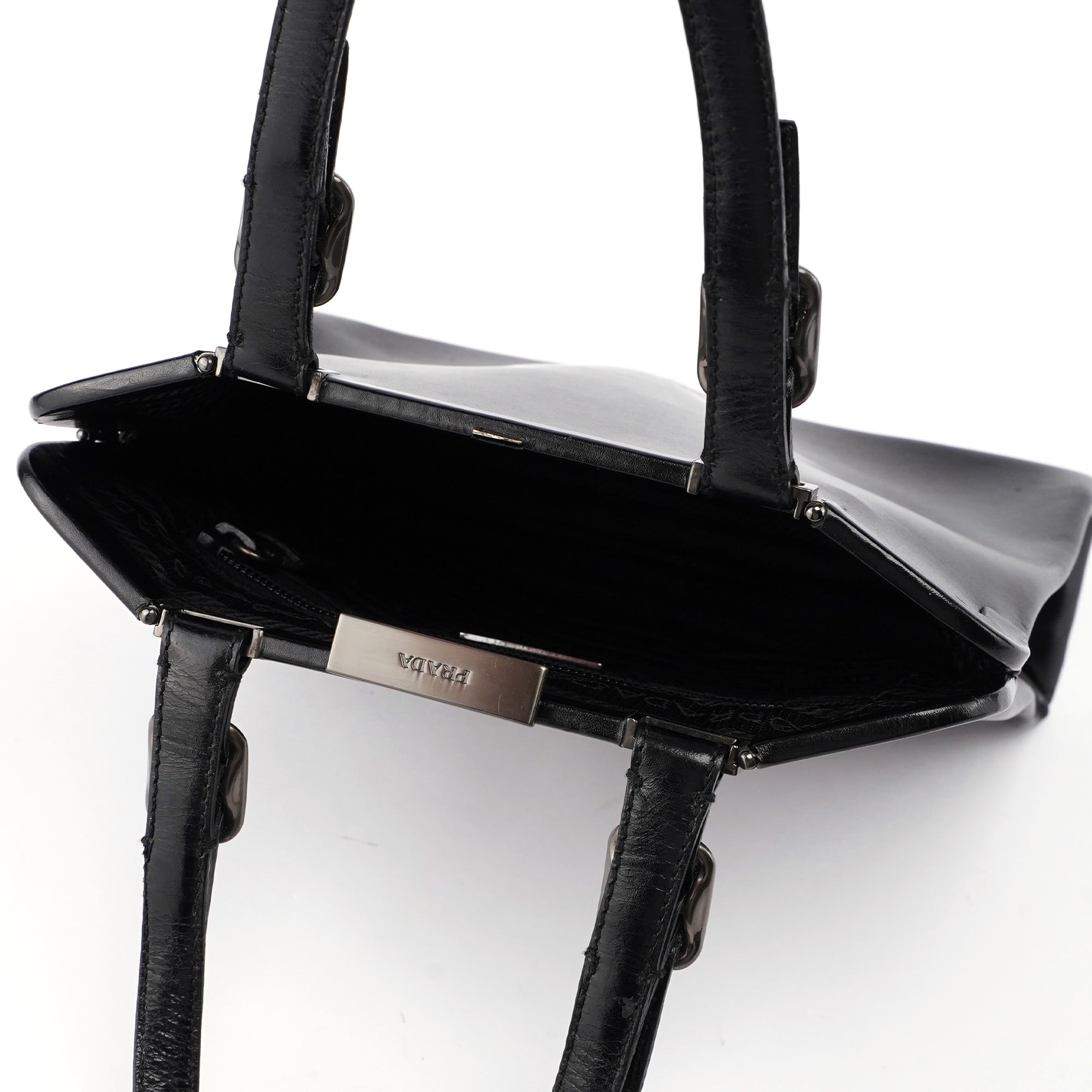 B7710 Black Calfskin Clutch Tote Bag