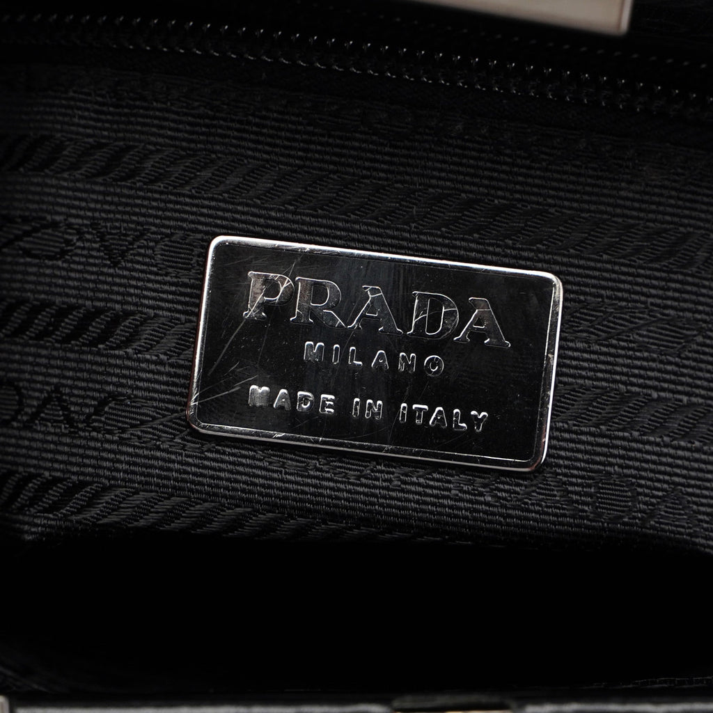 B7710 Black Calfskin Clutch Tote Bag