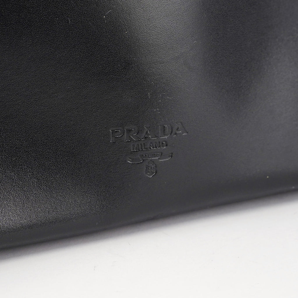B7710 Black Calfskin Clutch Tote Bag