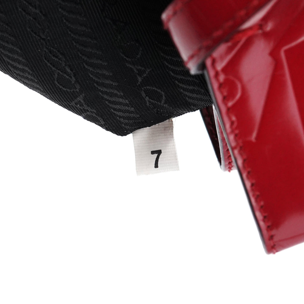 B8553 Red Spazzolato Embossed Leather Tote Bag