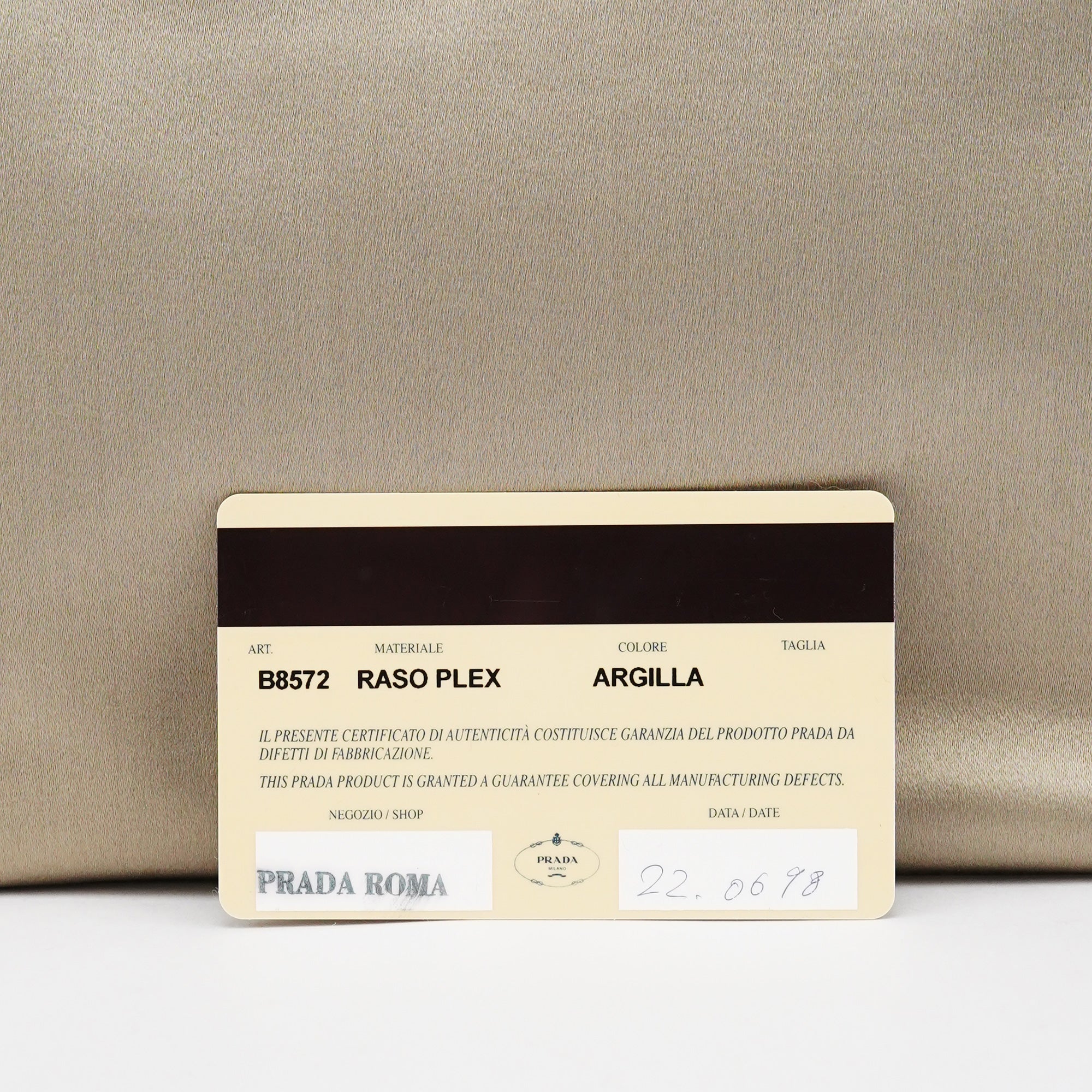 B8572 Beige Raso Plex Satin Plastic Tote Bag
