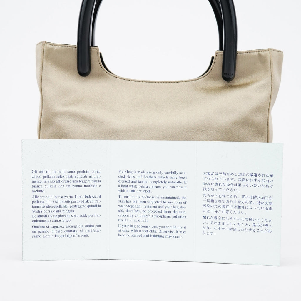 B8572 Beige Raso Plex Satin Plastic Tote Bag