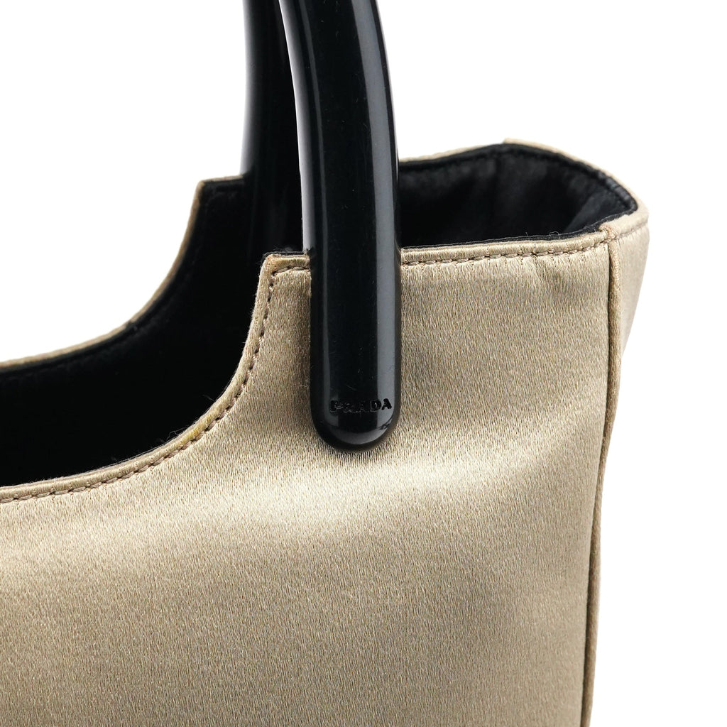 B8572 Beige Raso Plex Satin Plastic Tote Bag