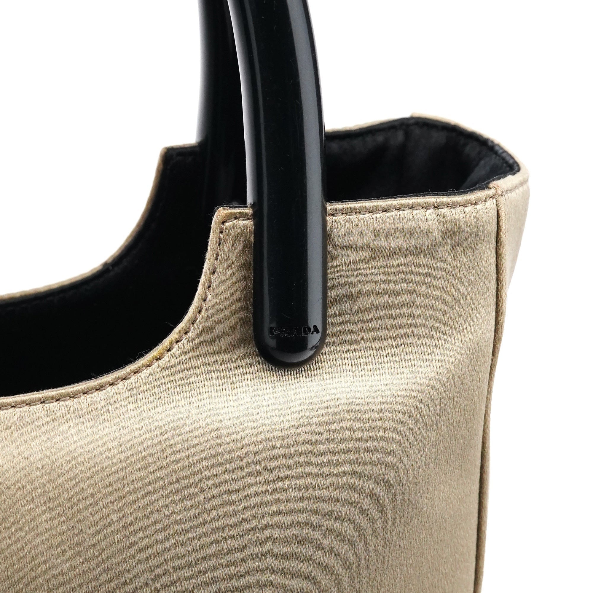 B8572 Beige Raso Plex Satin Plastic Tote Bag