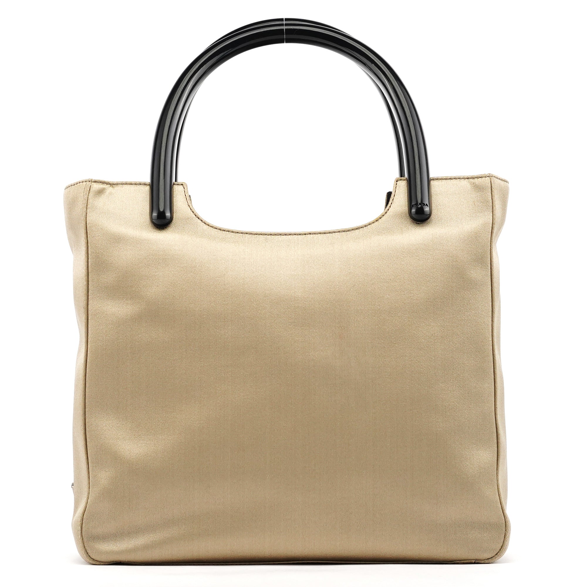 B8572 Beige Raso Plex Satin Plastic Tote Bag