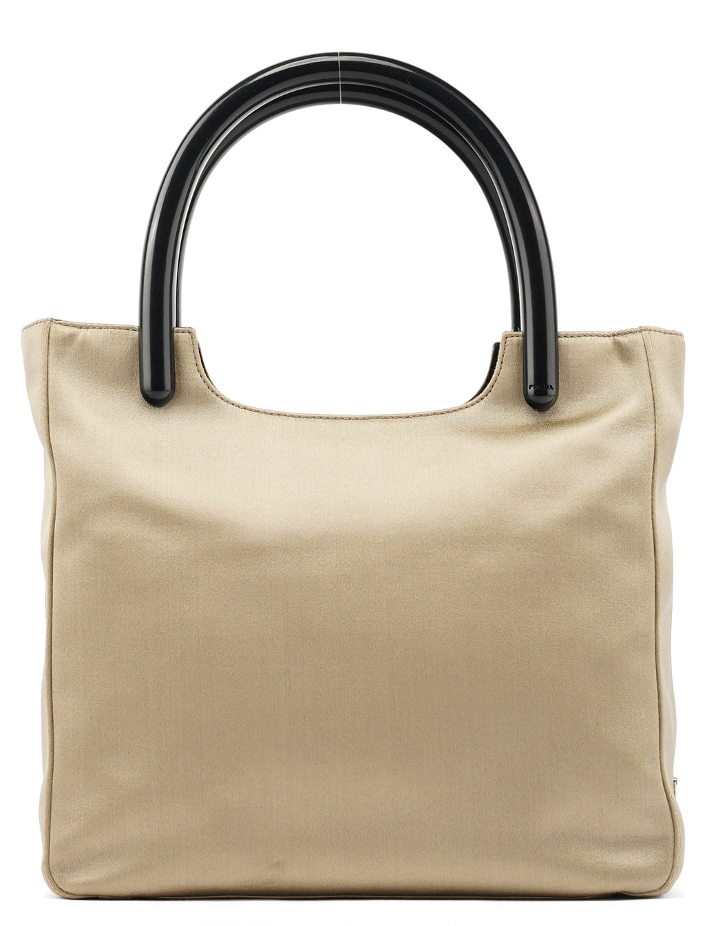 B8572 Beige Raso Plex Satin Plastic Tote Bag