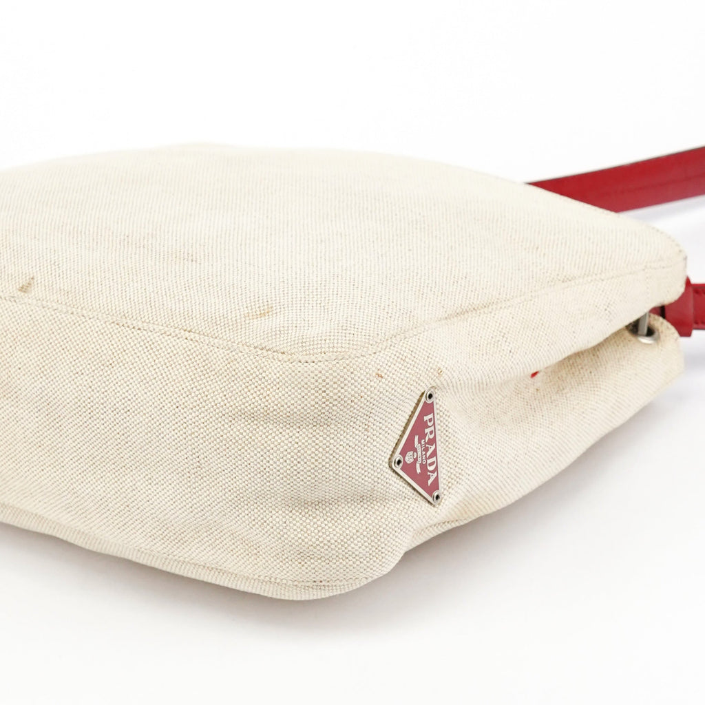 B8889 Beige Red Canapa Tea Shoulder Bag