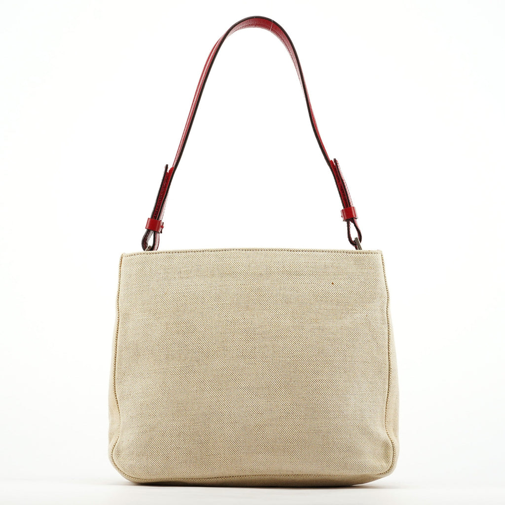 B8889 Beige Red Canapa Tea Shoulder Bag