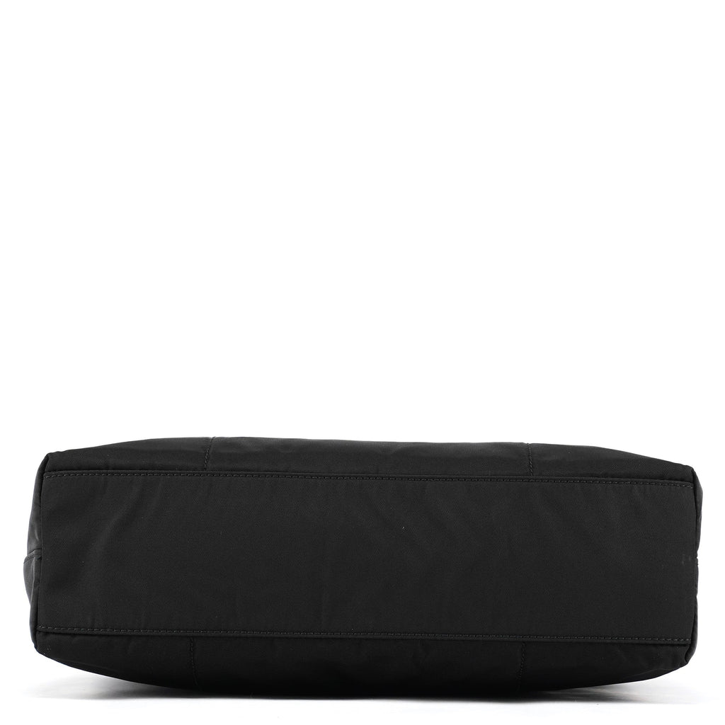 B9225 Black Tessuto Impuntu Nylon Tote Bag