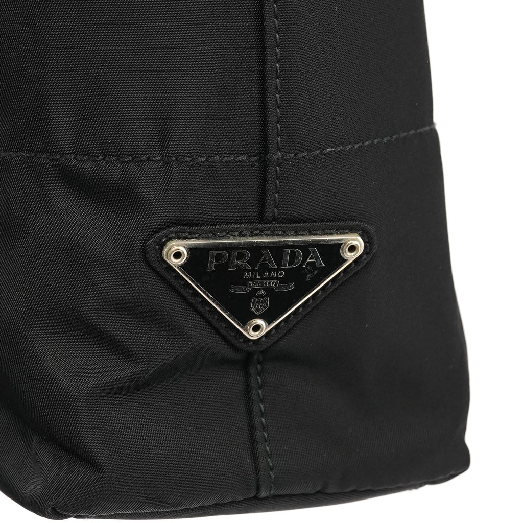 B9225 Black Tessuto Impuntu Nylon Tote Bag