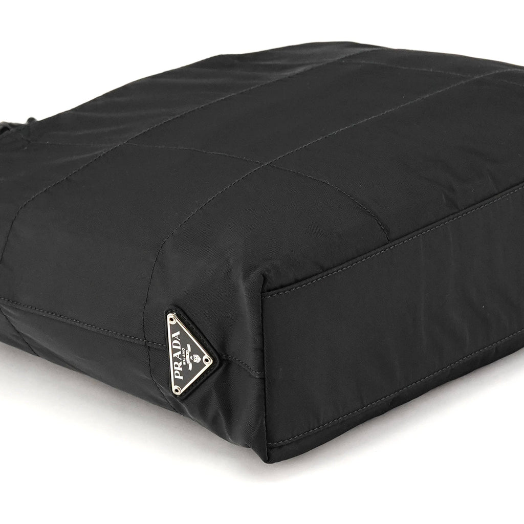 B9225 Black Tessuto Impuntu Nylon Tote Bag