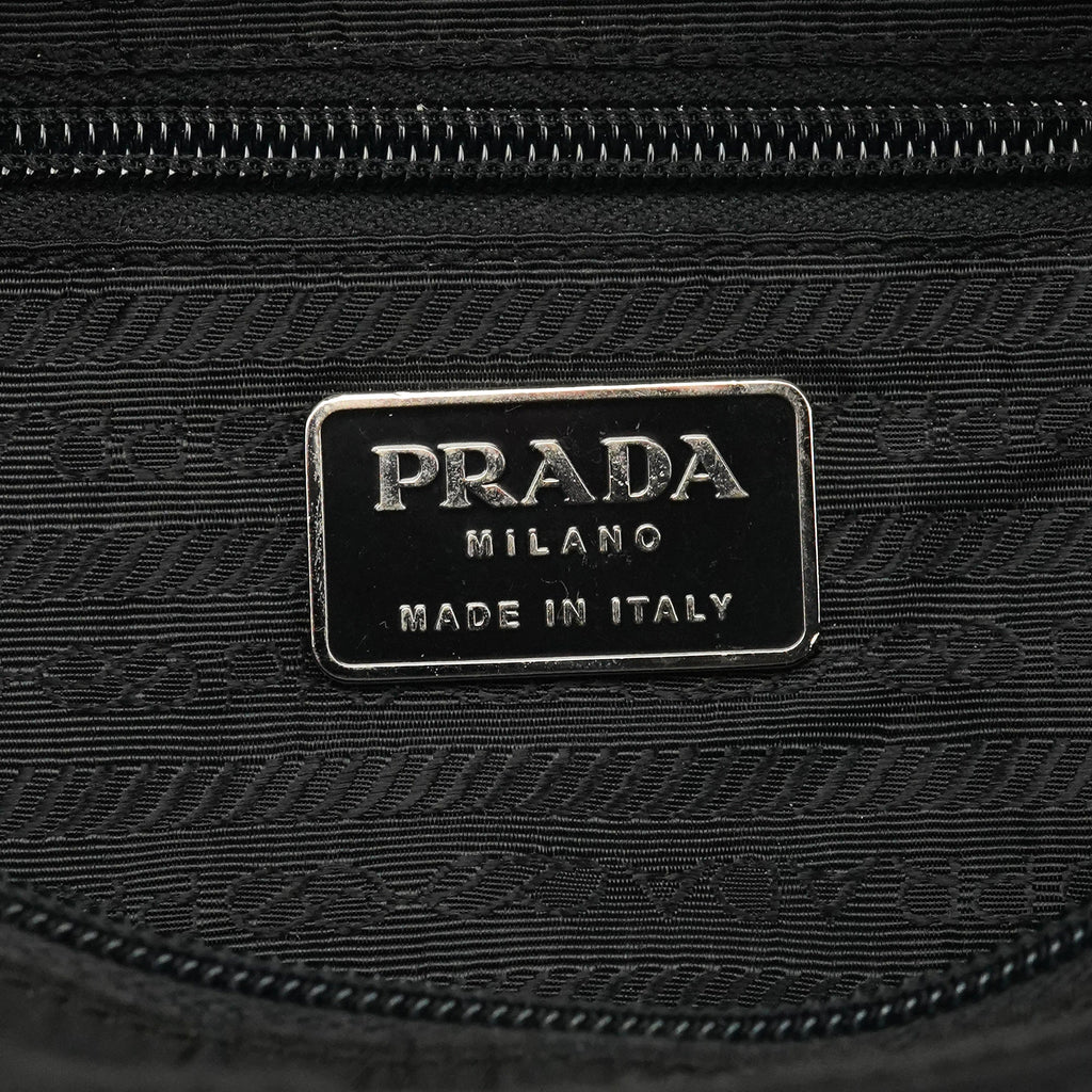 B9225 Black Tessuto Impuntu Nylon Tote Bag