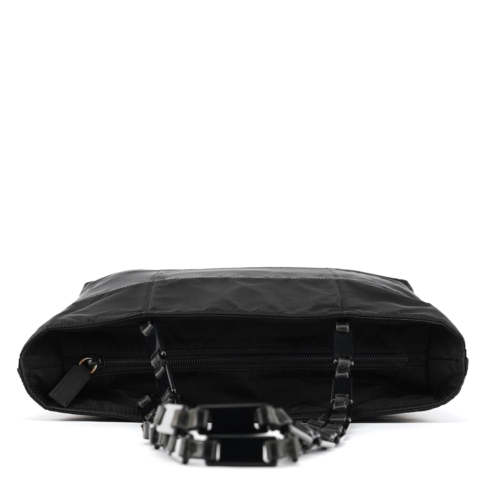 B9225 Black Tessuto Impuntu Nylon Tote Bag