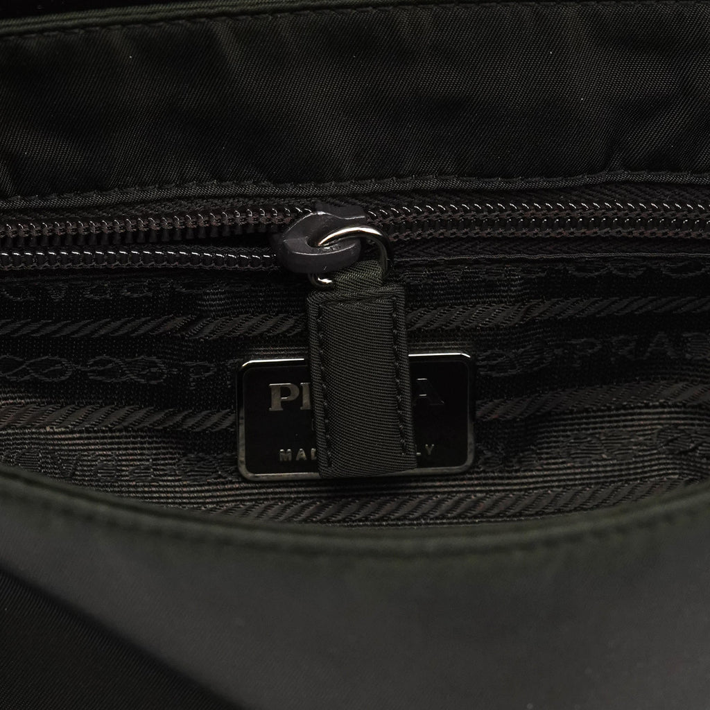 B9231 Dark Green Tessuto Spazzolato Shoulder Bag