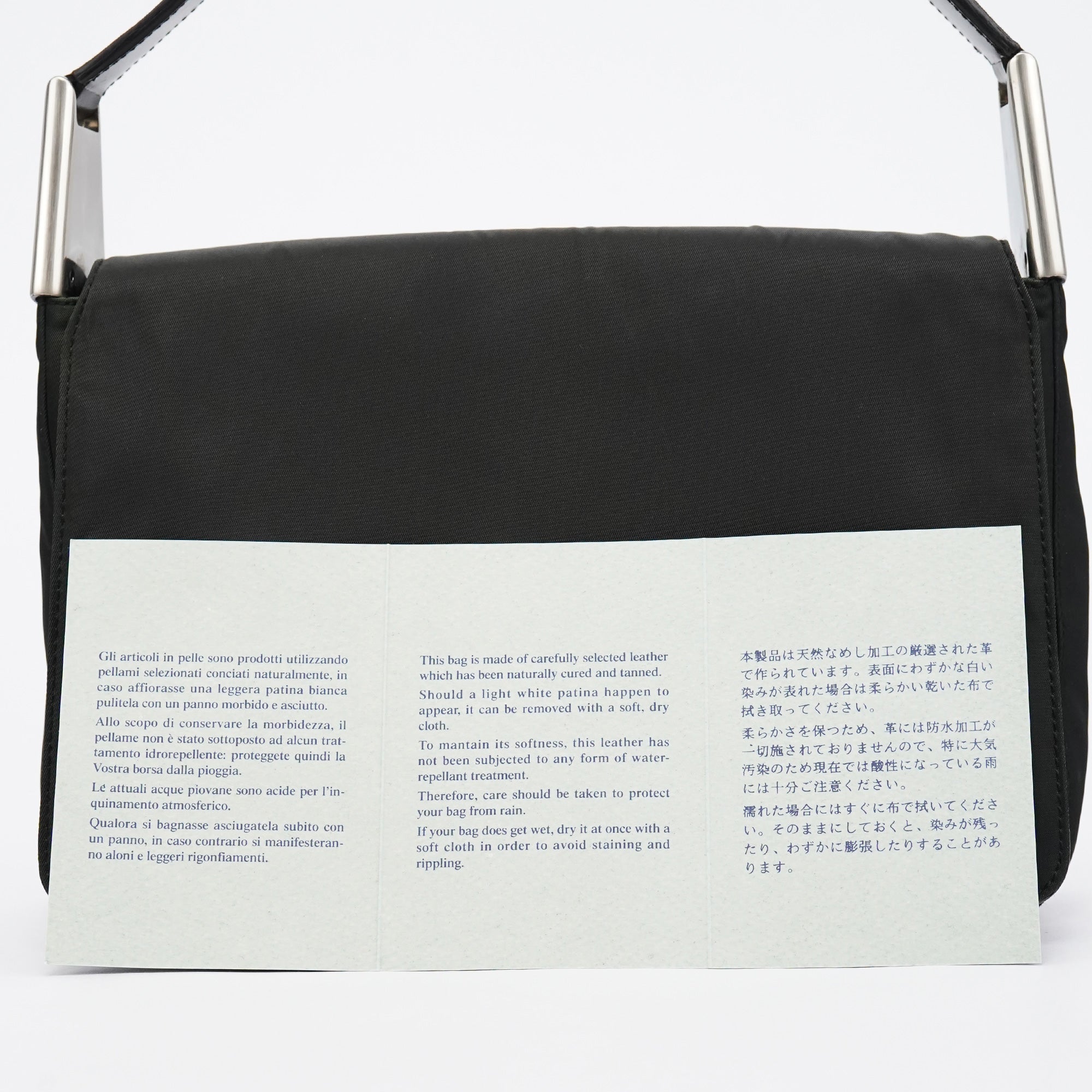 B9231 Dark Green Tessuto Spazzolato Shoulder Bag