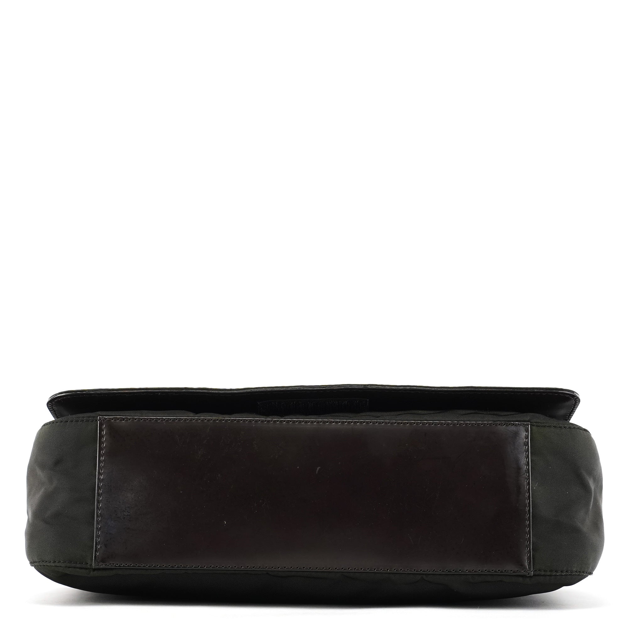 B9231 Dark Green Tessuto Spazzolato Shoulder Bag